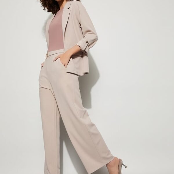 CODE Solid Wide Leg Trousers